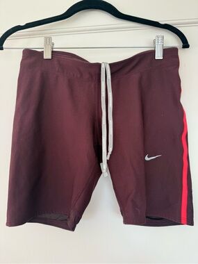 Nike Dri-FIT Maroon Athletic Shorts with Drawstring/back pocket